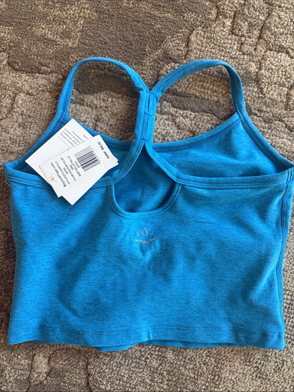 Beyond Yoga Bright Blue Strappy Sports Bra NWT top only - Picture 3 of 4